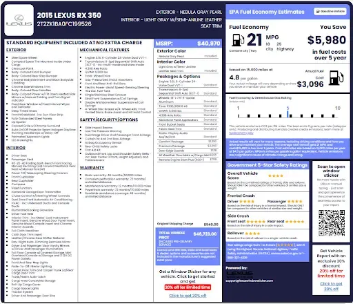 Lexus Window Sticker